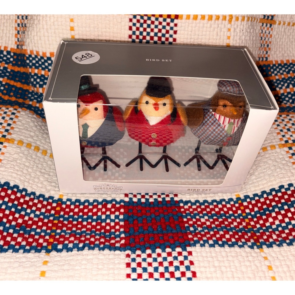 Wondershop Target Bird Set 3 Count Dapper Dressed Birds Holiday Decor New